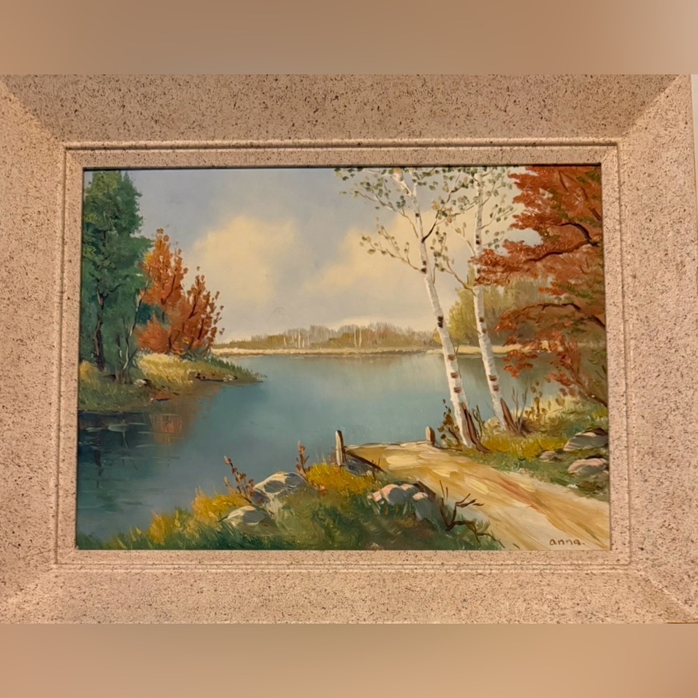 Vintage Anna Jalava Original Signed Oil Painting Canadian Artist 20”x16”